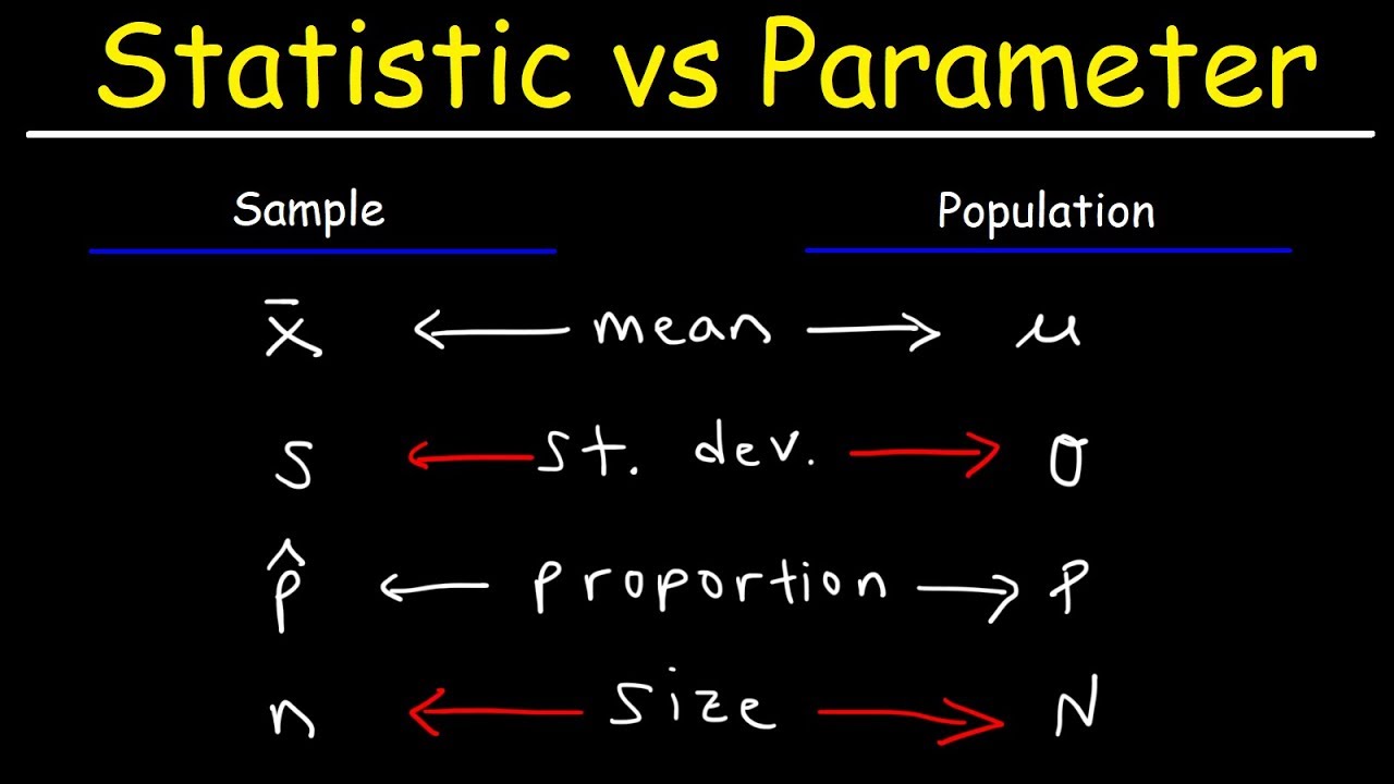 Statistic vs Parameter & Population vs Sample - YouTube